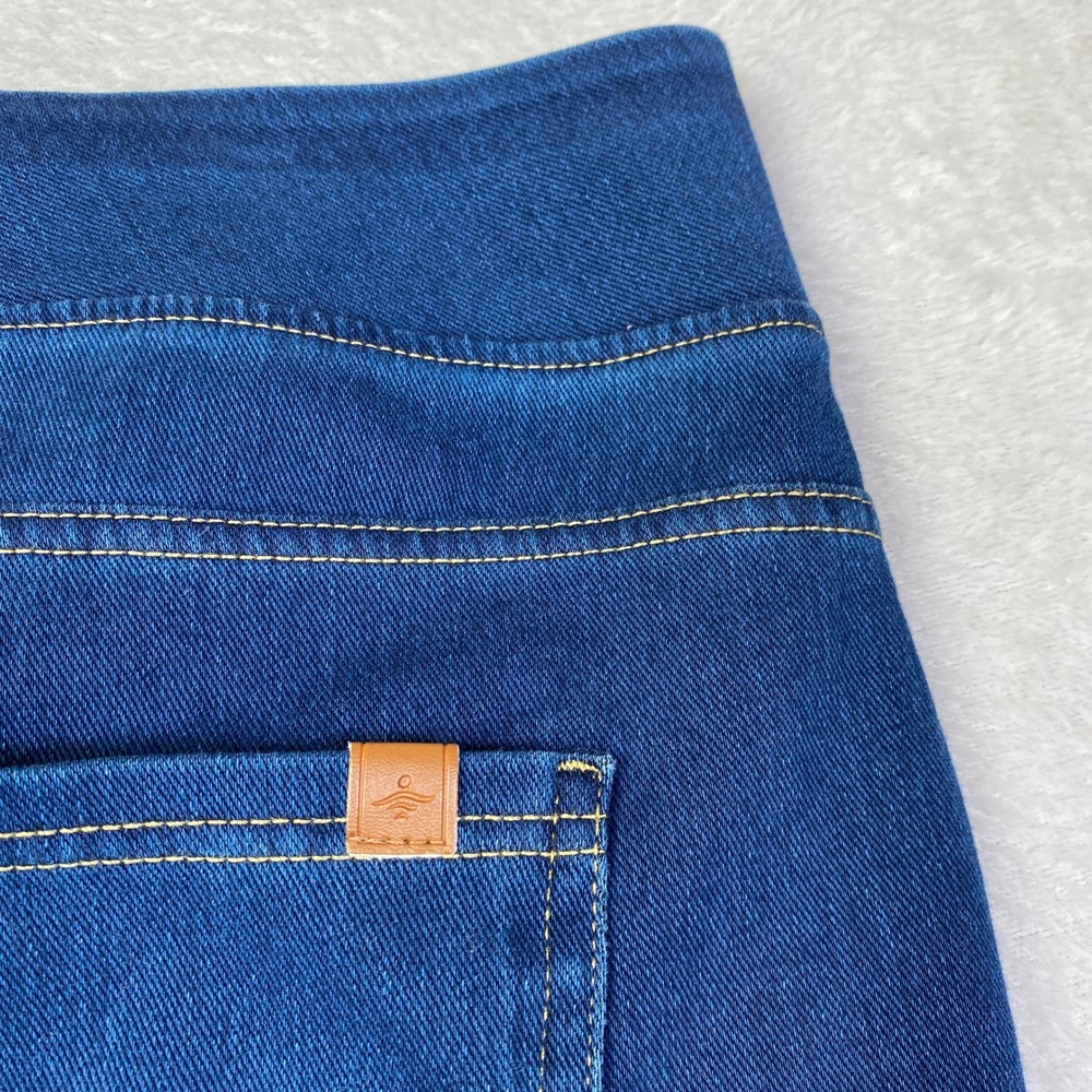 Halara Flex Wide Leg Pull On Denim Pants Womens XLT 4-Way Stretch High Rise NWT - Picture 9 of 10